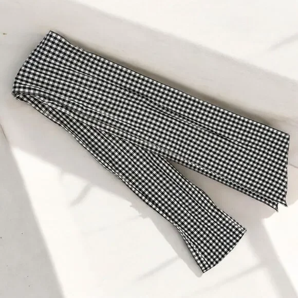 Amanda Uprichard Cherri Jane Jumpsuit Strapless Belted Black Gingham Large NWT - Picture 11 of 12